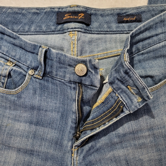 Seven 7 Boot Cut Denim Jeans Mid Rise Logo Pockets Size 8 - Picture 7 of 14